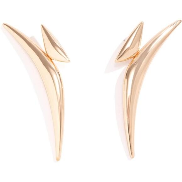 Gold Irregular Dangle Earrings – Asymmetrical Liquid Drop Statement Jewelry - Picture 4 of 5